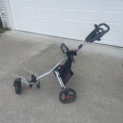 3 Wheel Push Cart Golf Foldable Spalding 