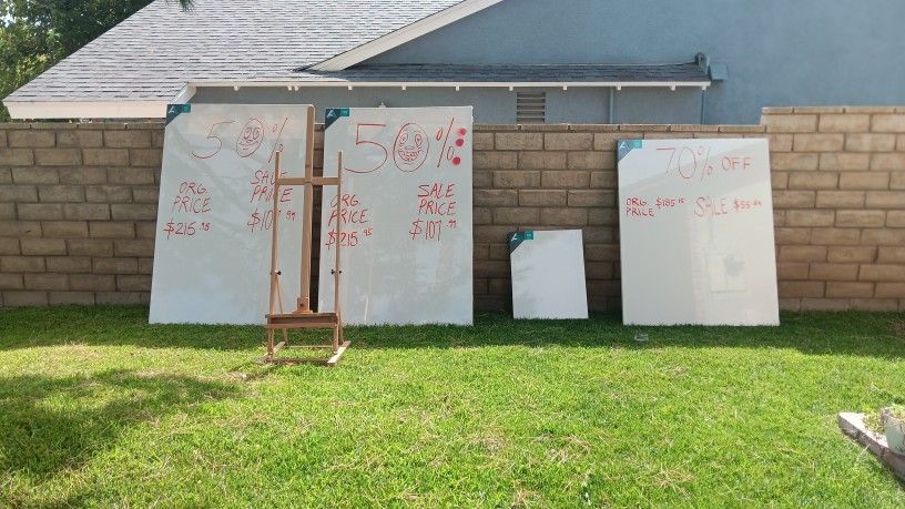 Large Canvas for Painting and Easel