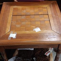 Antique Handmade Chessboard Table 