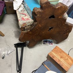 Teak Wood Slice Table