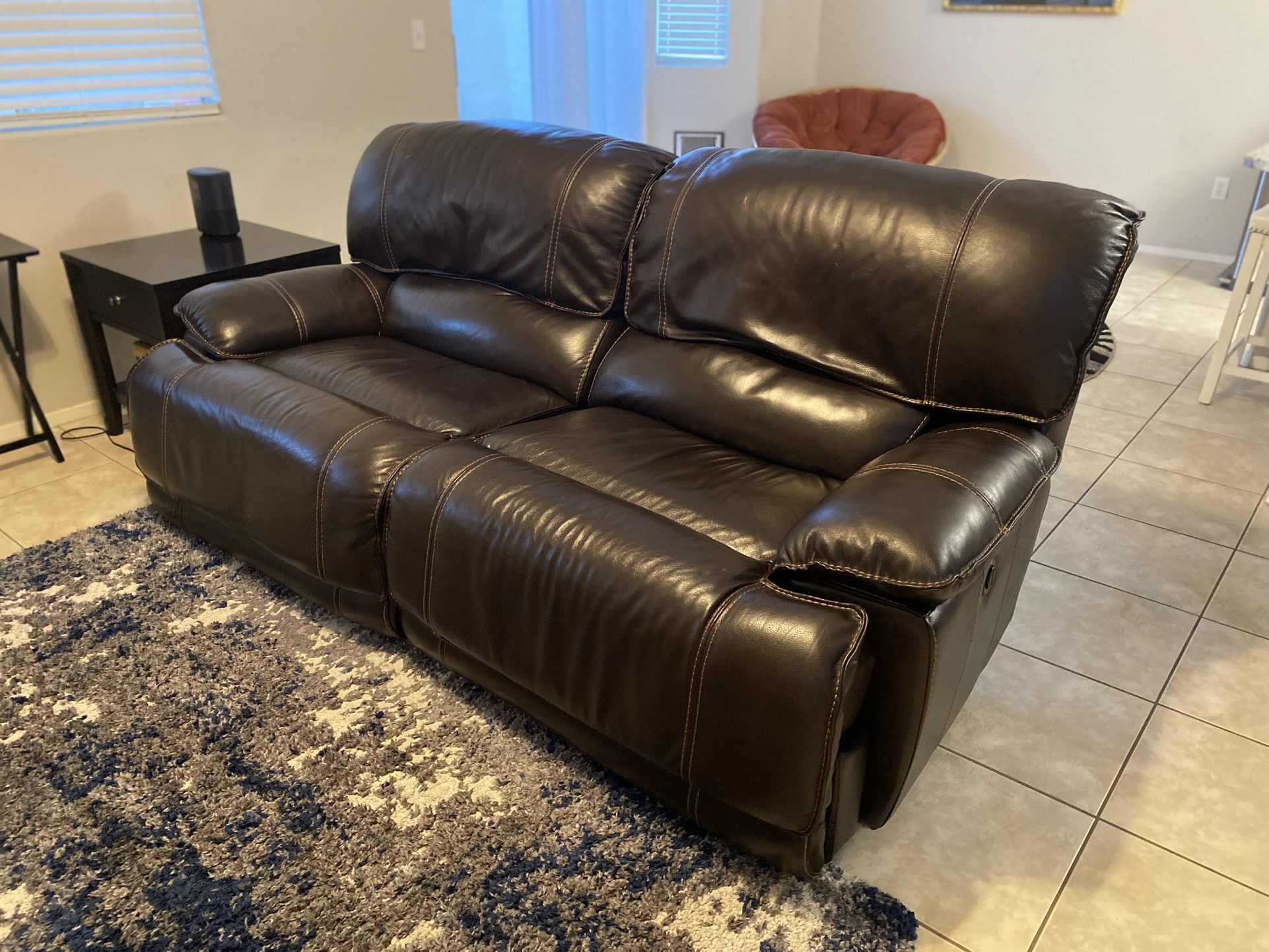 Leather Electric Reclining Sofa