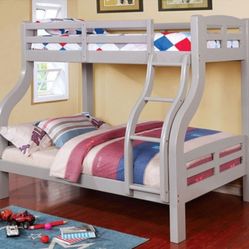 Brand New Grey Twin Over Full Bunk Bed 