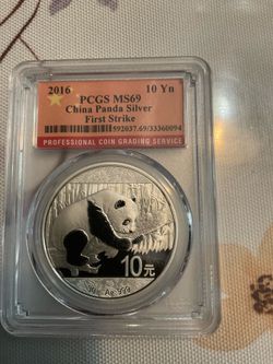 2016 PANDA SILVER 1oz PCGS graded coins
