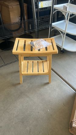 New bamboo shower bench