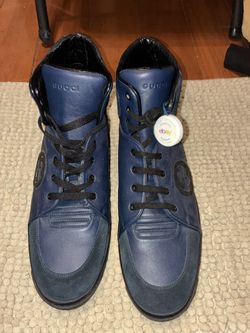 LIKE NEW Blue Gucci High Tops sz 13.5 