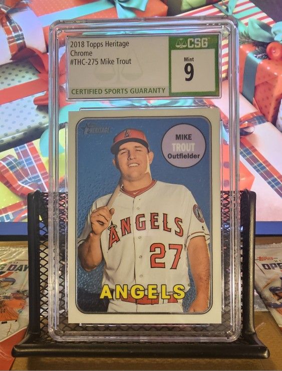 Mike Trout. Chrome Heritate. Topps. Graded. /999