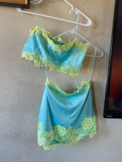Blue two piece skirt size M