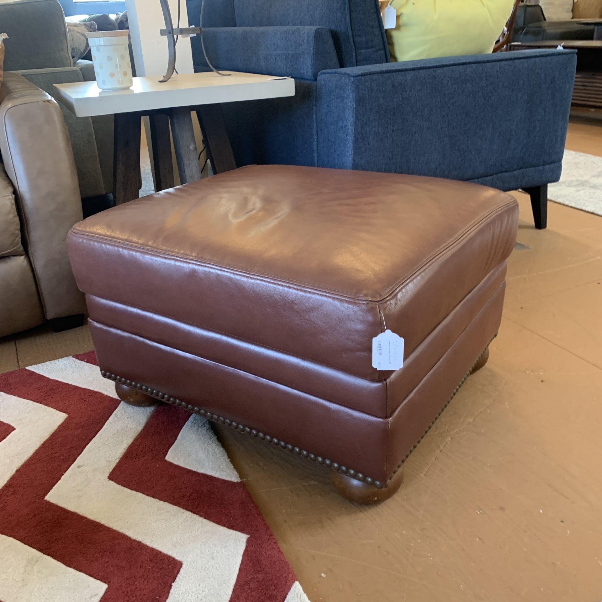 Leather Storage Ottoman