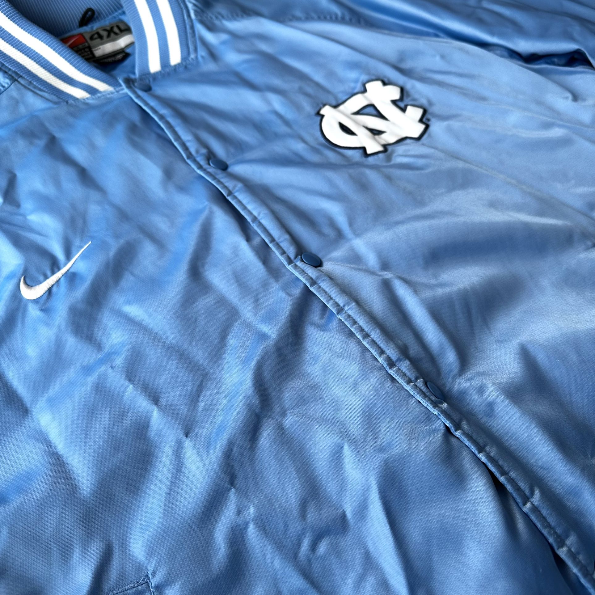🌟RARE🌟 Vintage 90’s Nike UNC North Carolina (Tarheels) Nylon Letterman/Bomber Jacket [TEAM ISSUED]
