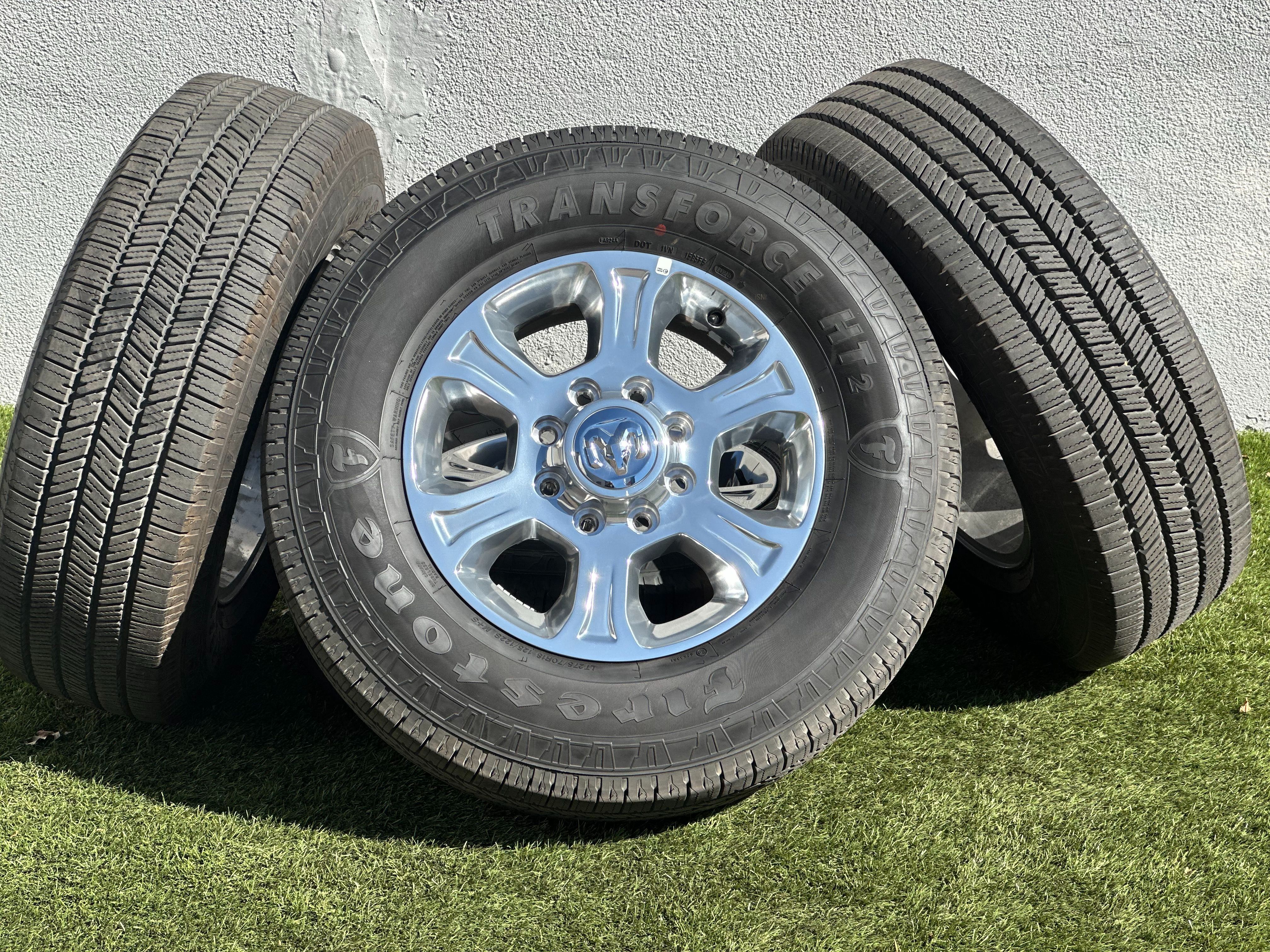 OEM Polished 18" Dodge Ram 2500 Laramie Wheels 8x165.1 Dodge Ram 3500 Rims Firestone 275/70R18 Tires