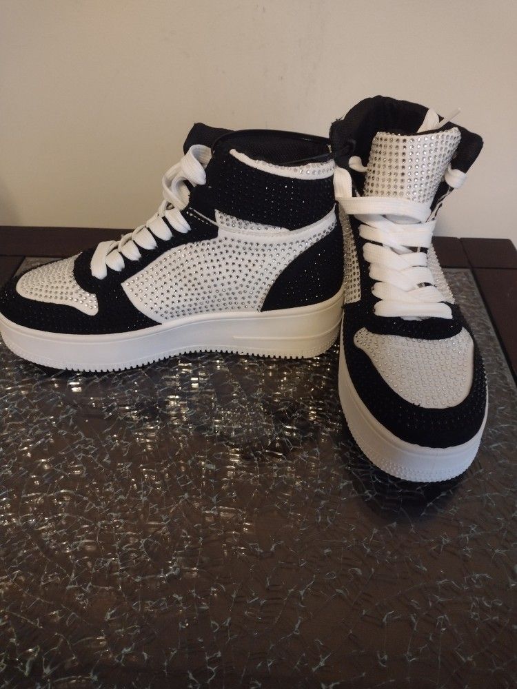 Rhinestone Platform Sneakers