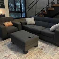 Beautiful 3 Seater Couch And Ottoman (chair not included)