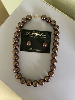 Faux Pearl Necklace and Earrings Set