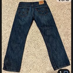 Vintage Levis 501 Mexico made Button Fly Dark Wash Straight Leg Jeans Size 34x30