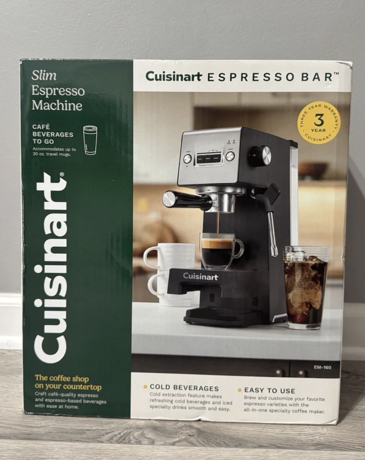 New Cuisinart Espresso Bar Slim Espresso Coffee Machine