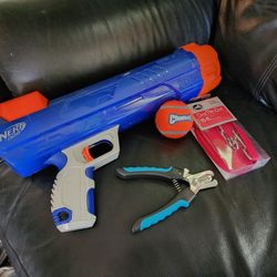 Dog Toy & Care Bundle – Nerf Blaster, Nail Clippers, Tether & Ball (NEW)