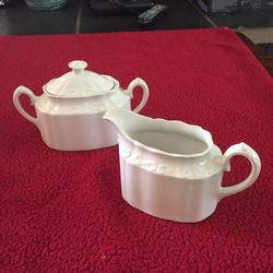 Sugar And Cream Containers White Must Made In England 