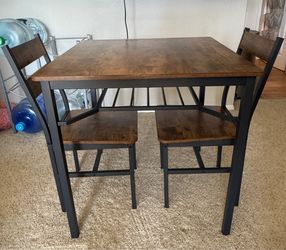 3 piece small wooden brown dining set