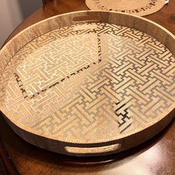 Large Round Decorative Tray 22” 