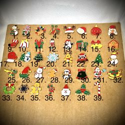 Pick 5 Christmas Enamel Pins for $15 - New Holiday Flair - Free Shipping