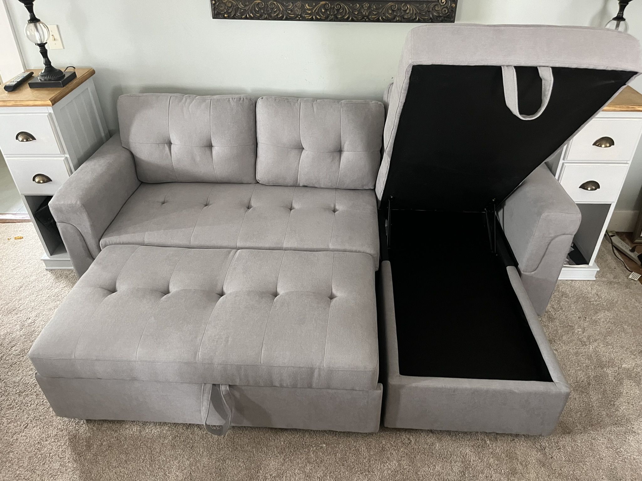 Gray Couch With Pullout Bed