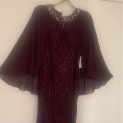 Dark Burgundy Long Formal Dress. 