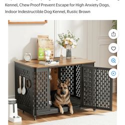 Naipo XL Heavy Duty Dog Crate Furniture, 43.7" Large Metal Dog Kennel