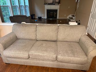 Living room with a gray sofa
