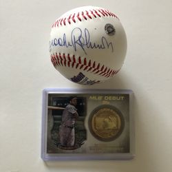 Brooks Robinson autographed baseball and card lot Orioles
