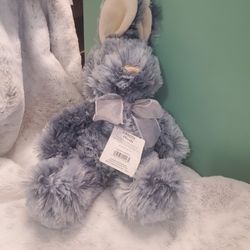 Dan Dee Easter Bunny Rabbit Blue-Grey Plush Stuffed Animal Toy 15”
