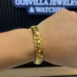 🥇✨ 12MM MIAMI CUBAN LINK CHAIN 8.5” GOLD OVER SILVER 🏝️🛥️