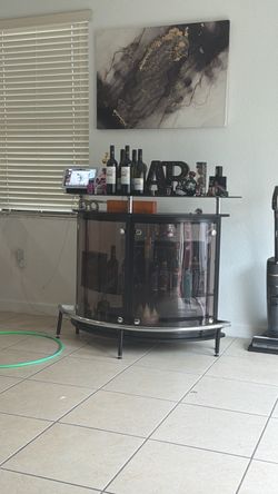Black Glass Home Bar Cabinet