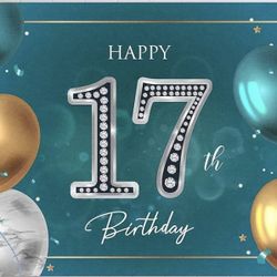 Happy 17 Birthday Banner