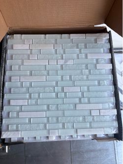 Glass and stone mosaic tile