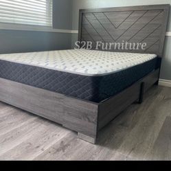 Queen Size Plain Frame With Orthopedic Matres.colchon 