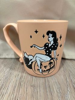 Pin up girl witch mug