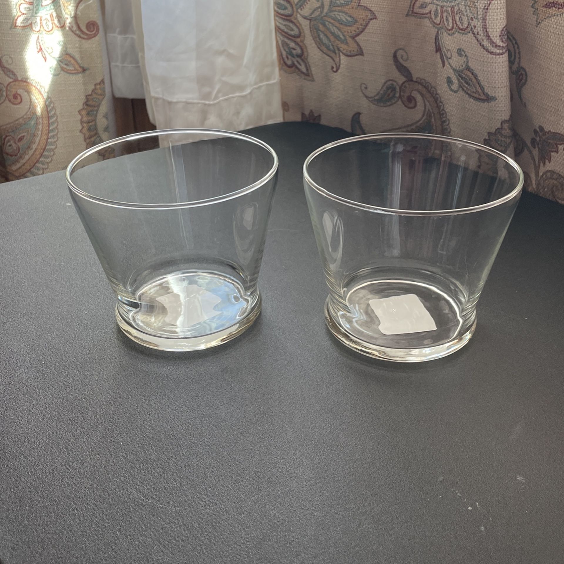 2 Glass Candle Holders 2x1