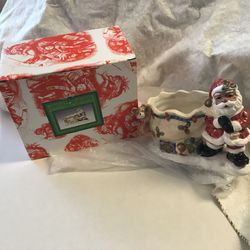 Santa Candy Dish . Ref And White