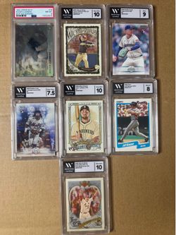 7 baseball cards graded