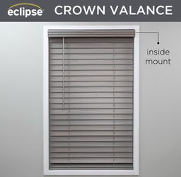 Eclipse 2in. Faux Wood Blinds, 27"W × 72"L in Gray - Cordless Window Blinds