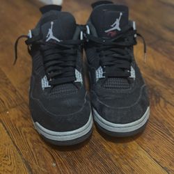 Black Canvas Jordan 4s