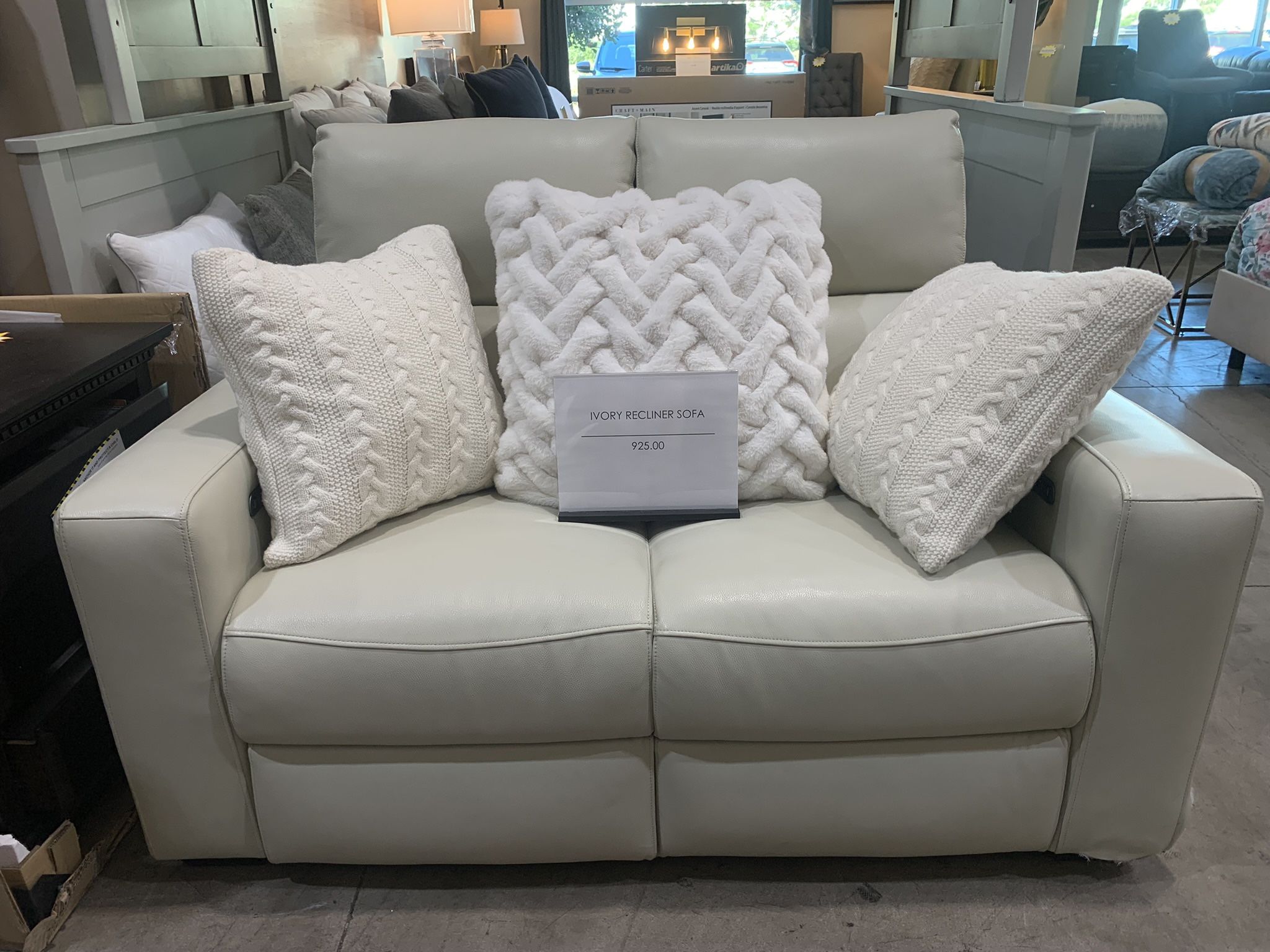 Ivory Recliner Love Seat