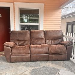 Suede Brown Couch Recliner