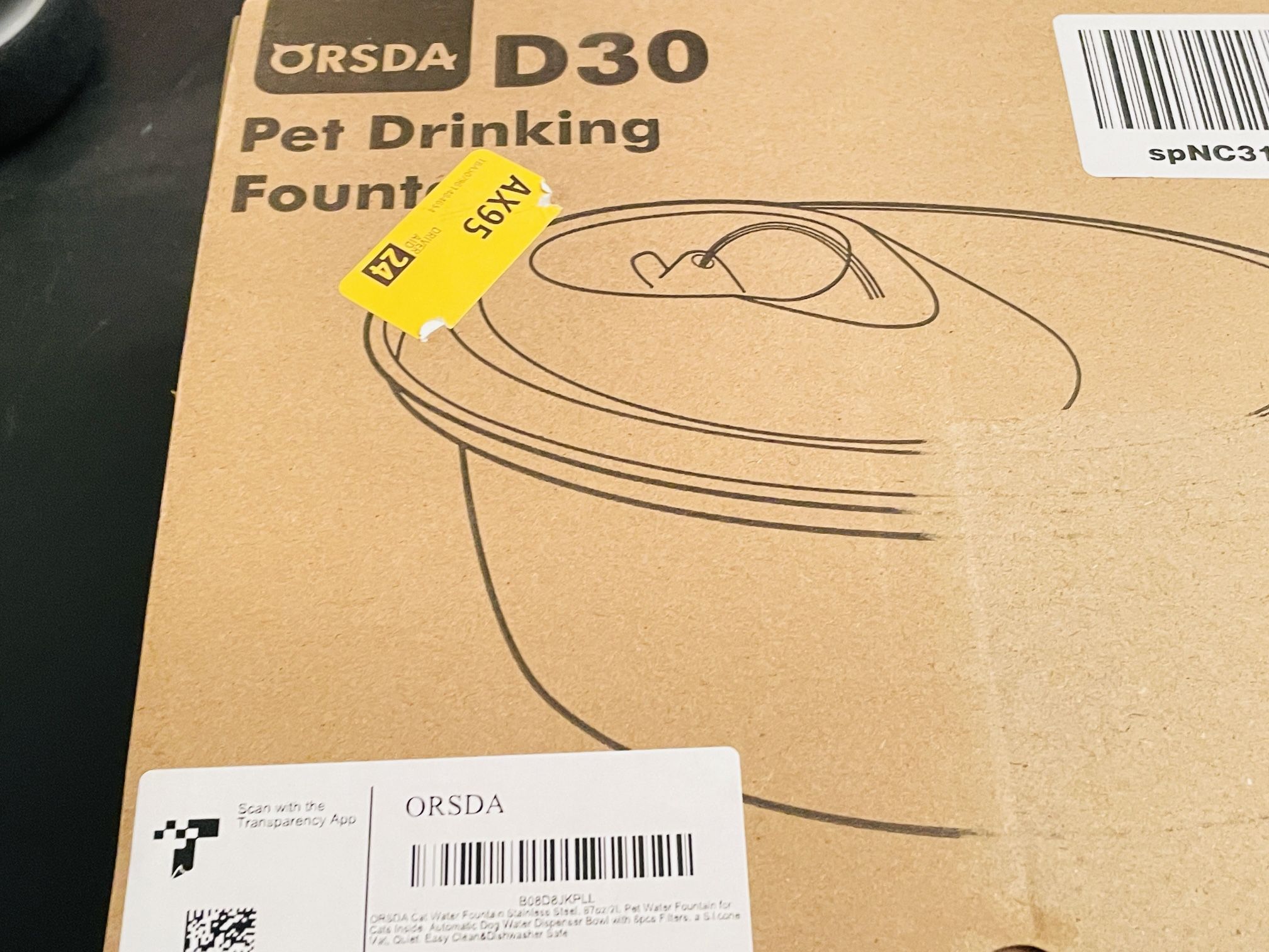 Orsda D30 Pet Drinking Fountain 67oz