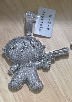 Iced Out stewie with Gun Pendant