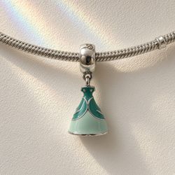 Pandora Disney Ariel Green Dress Charm – Sterling Silver Dangle with Enamel