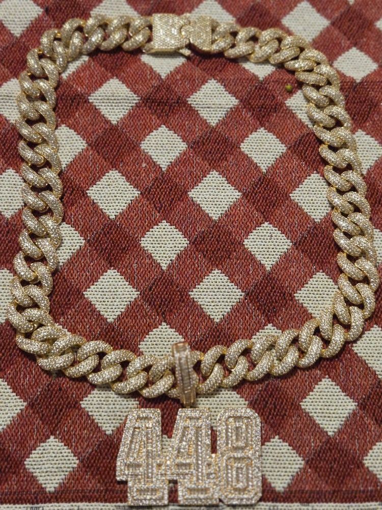 Stainless Steel  Cuban Link Chain with Pendant 