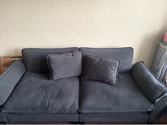 * Cozy Oversized Charcoal Gray Couch – Super Comfy