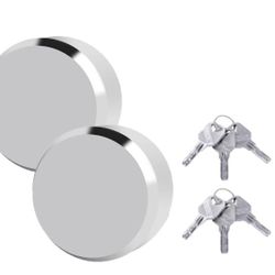 2 Pack Puck Lock Set, 6061 Aluminum Hidden Shackle Padlock Keyed Alike, Trailer Puck Padlocks Anti Theft 2-7/8" Puck Lock For Trailers Trucks Vans She