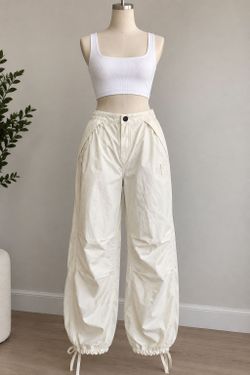 Calvin Klein Jeans Cargo Parachute Pants Ivory M NWT